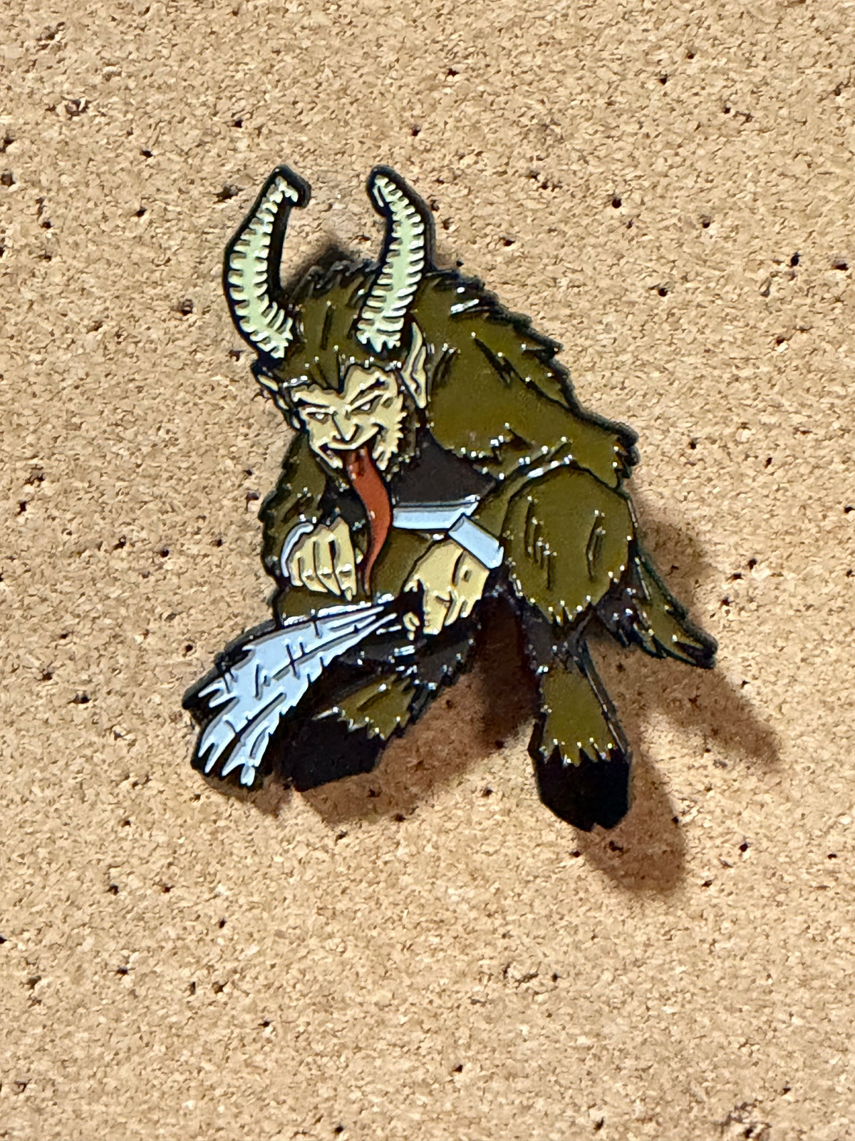 Classic Crouching Krampus | Holiday Horrors | XL Enamel Pin