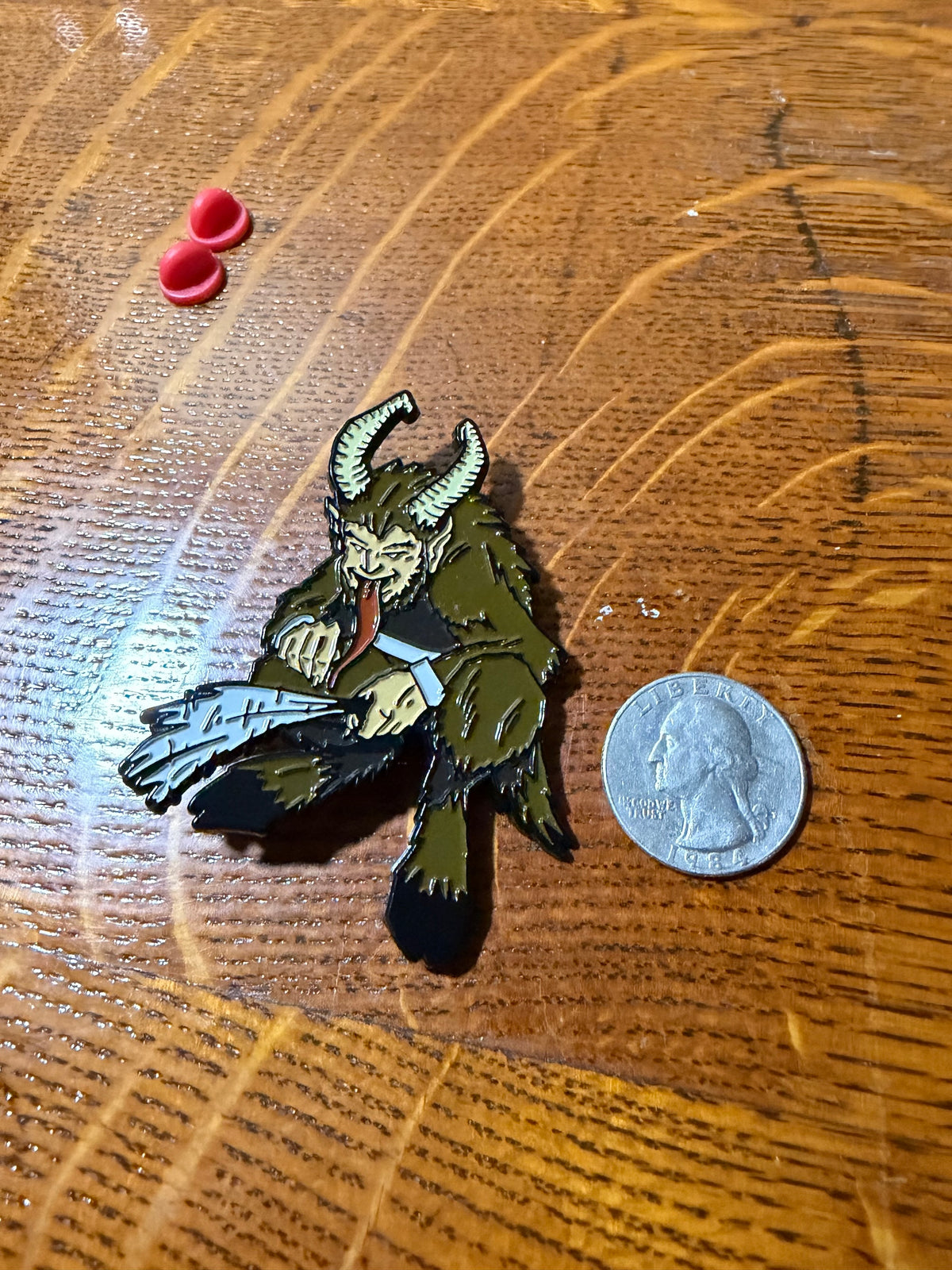 Classic Crouching Krampus | Holiday Horrors | XL Enamel Pin