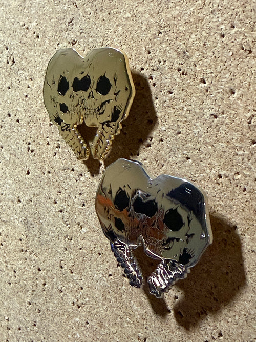 Conjoined Skulls | Horror Heart | Enamel Pin