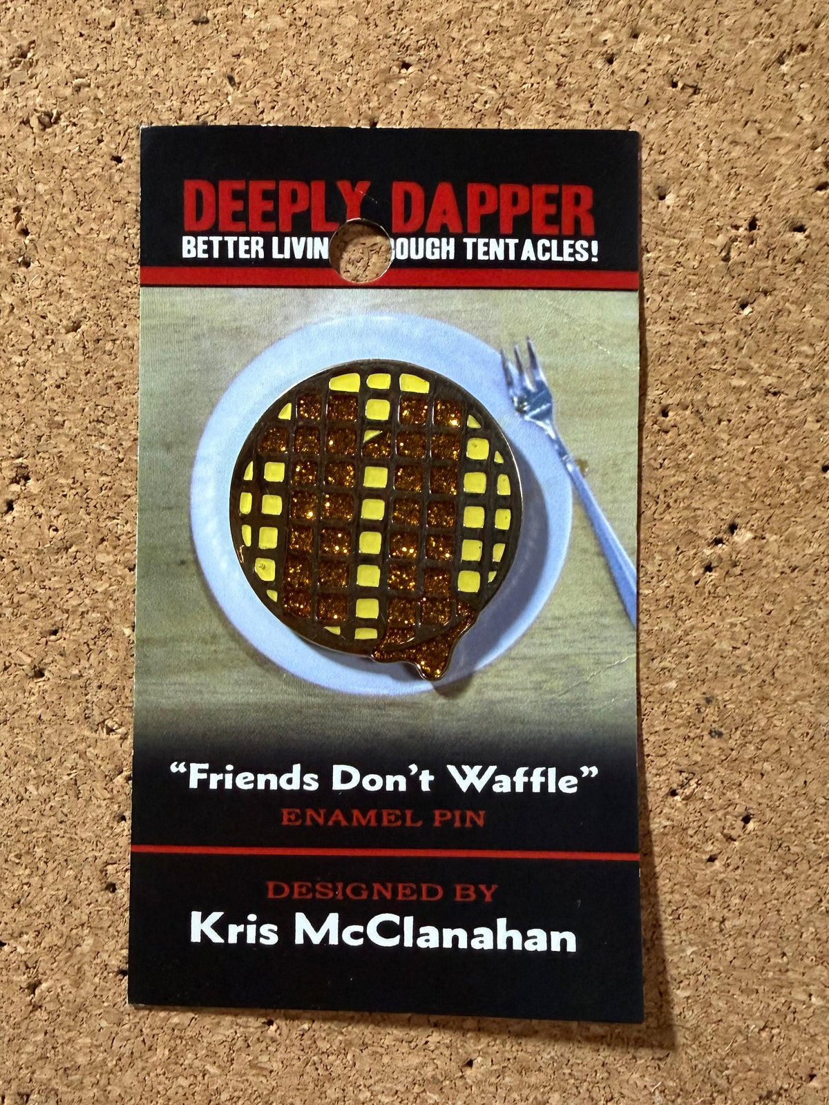 Friends Don't Waffle | Stranger Things Inspired | Glitter Enamel Pin