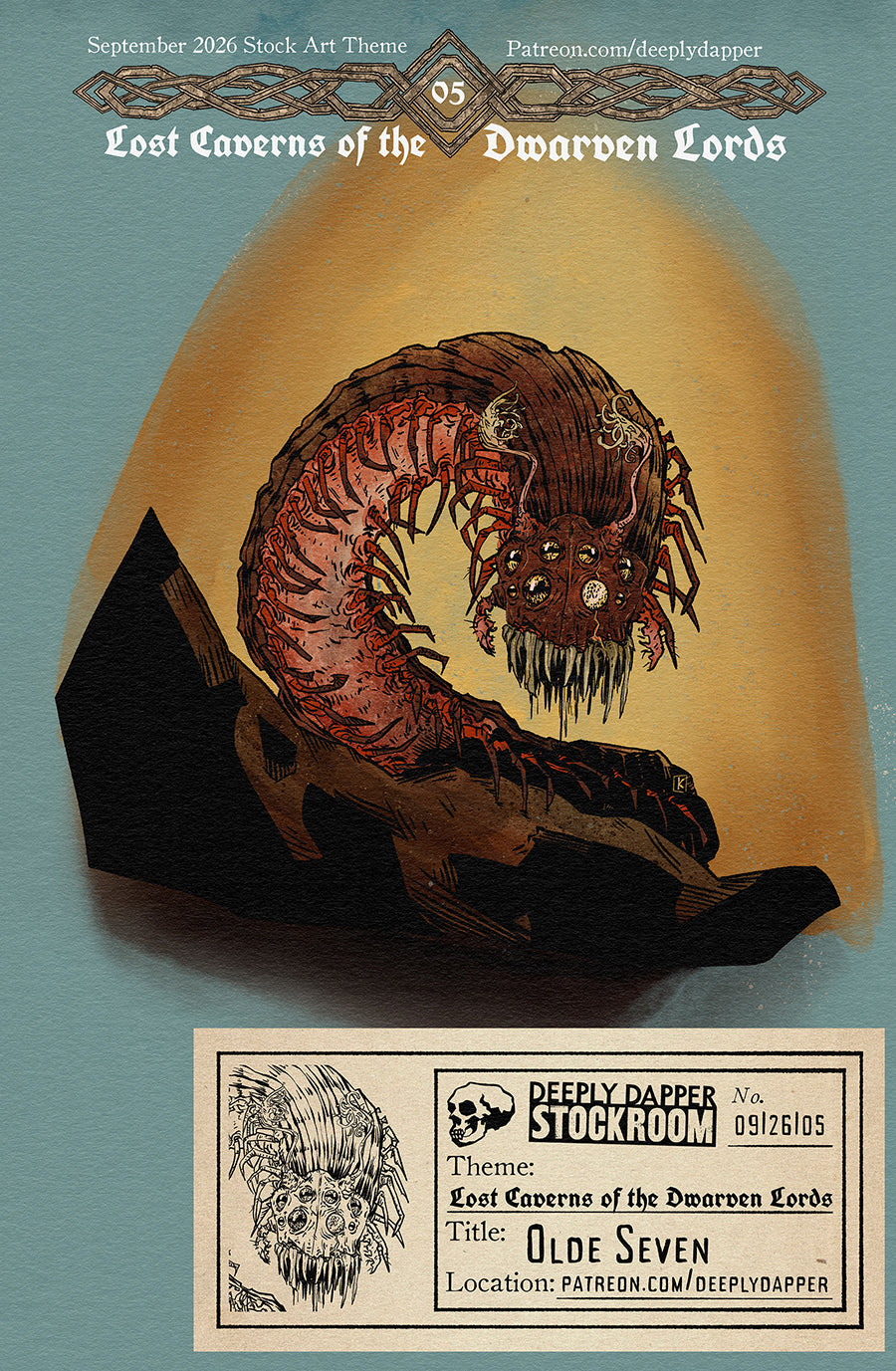 Stock Art: Tunnel Centipede | Lost Caverns of the Dwarven Lords #5