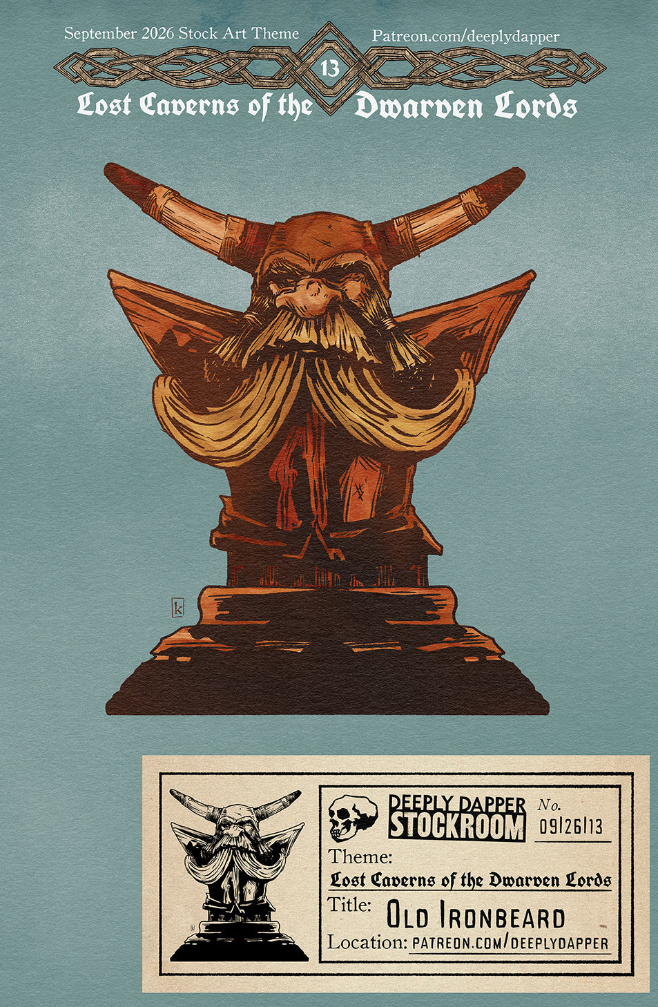 Stock Art: Ironbeard Bust | Lost Caverns of the Dwarven Lords #13